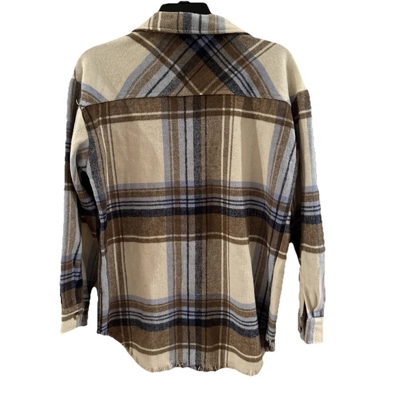 BLUE B Multicolor Plaid Flannel Button Up Shirt Jacket Shacket Small Cozy - Picture 4 of 6